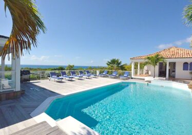 Magnificent villa located in the French Lowlands Terres Basses 5 Bedroom private pool ample living room and kitchen amazing views of the Caribbean sunset tropical gardens also available for rent